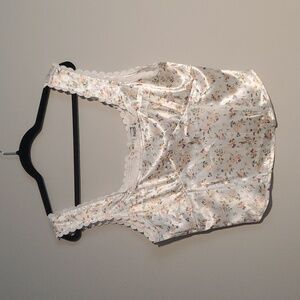 Princess Polly Berlin Satin Top White Yellow Floral